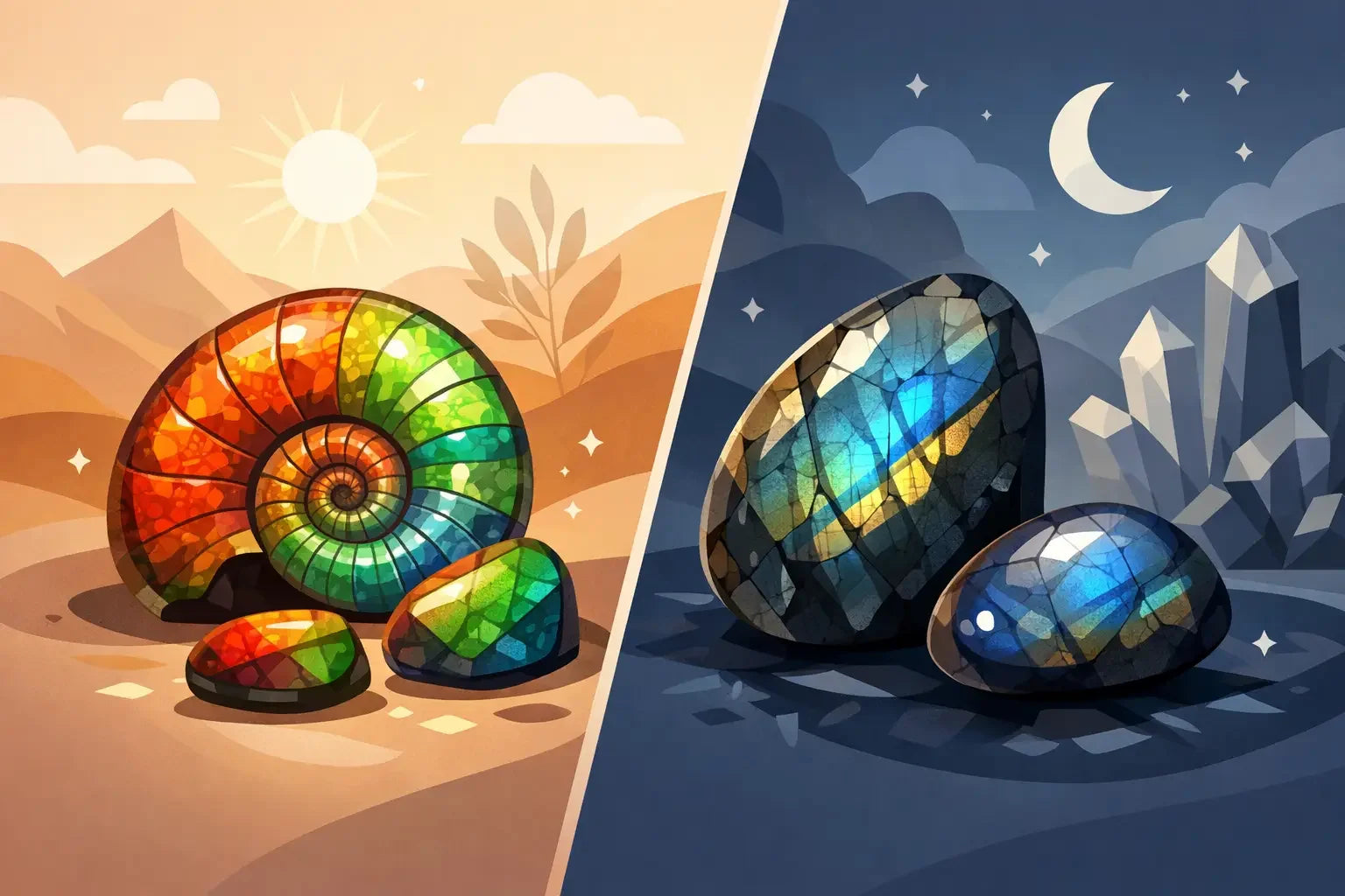 Ammolite Versus Labradorite: Which Is Rarer?