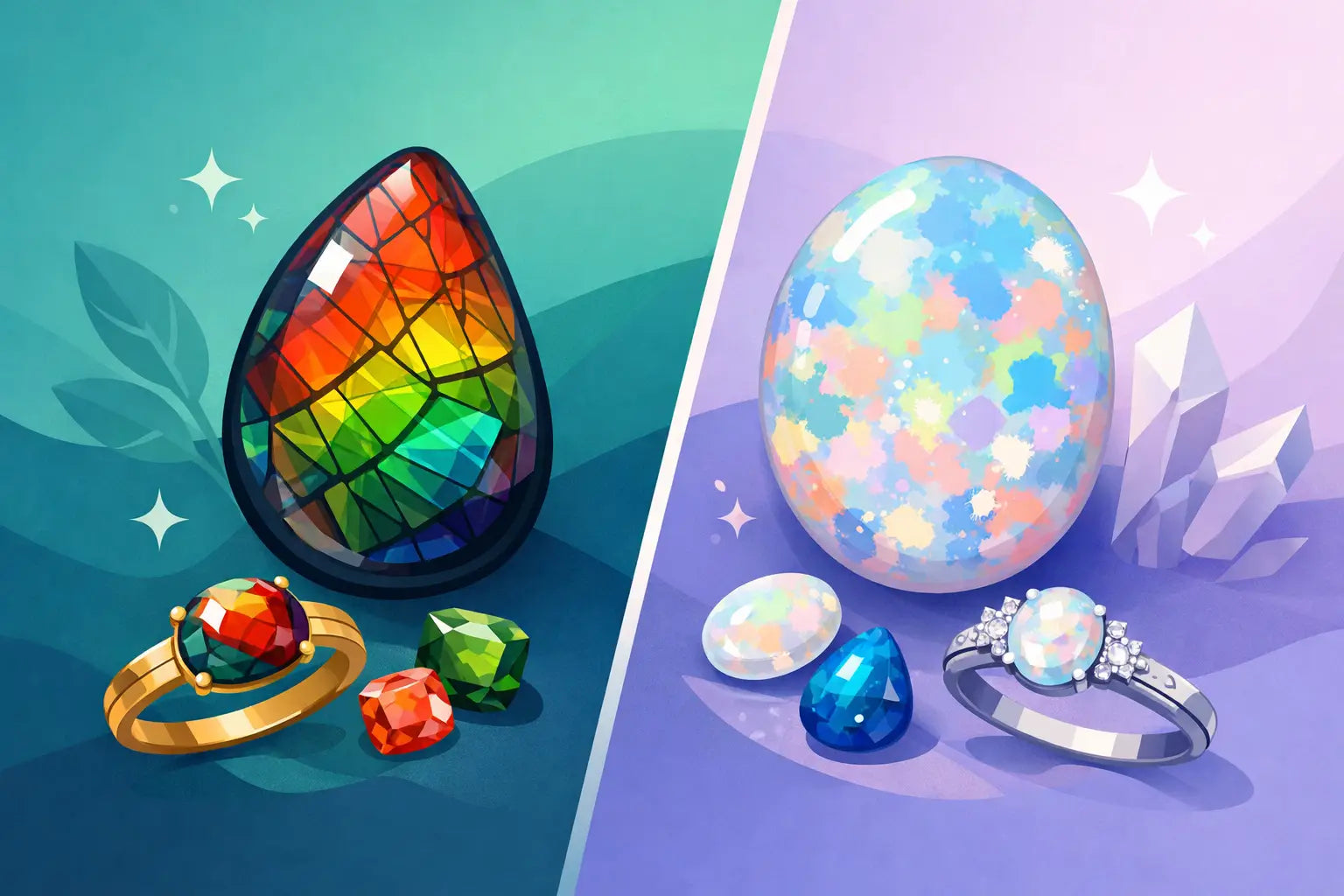 Ammolite vs Opal Differences for Jewelry Buyers