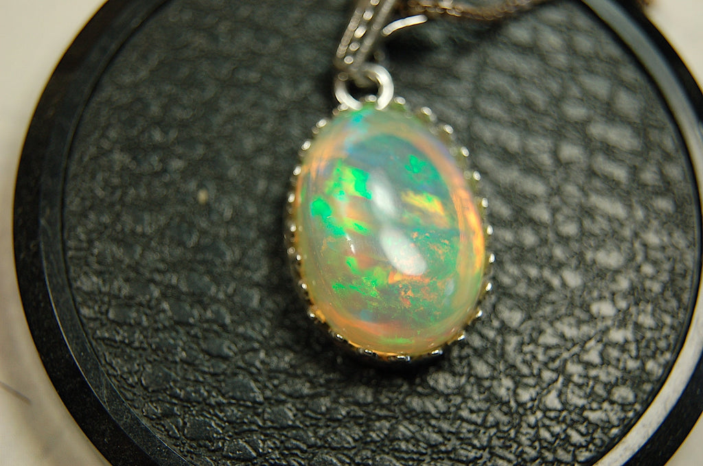 Eye-Catching Opal Pendant - Elevate your Look with this Stunning Opal Jewelry!"Perfect gift for her.MUST See video for Rolling Colors.053114
