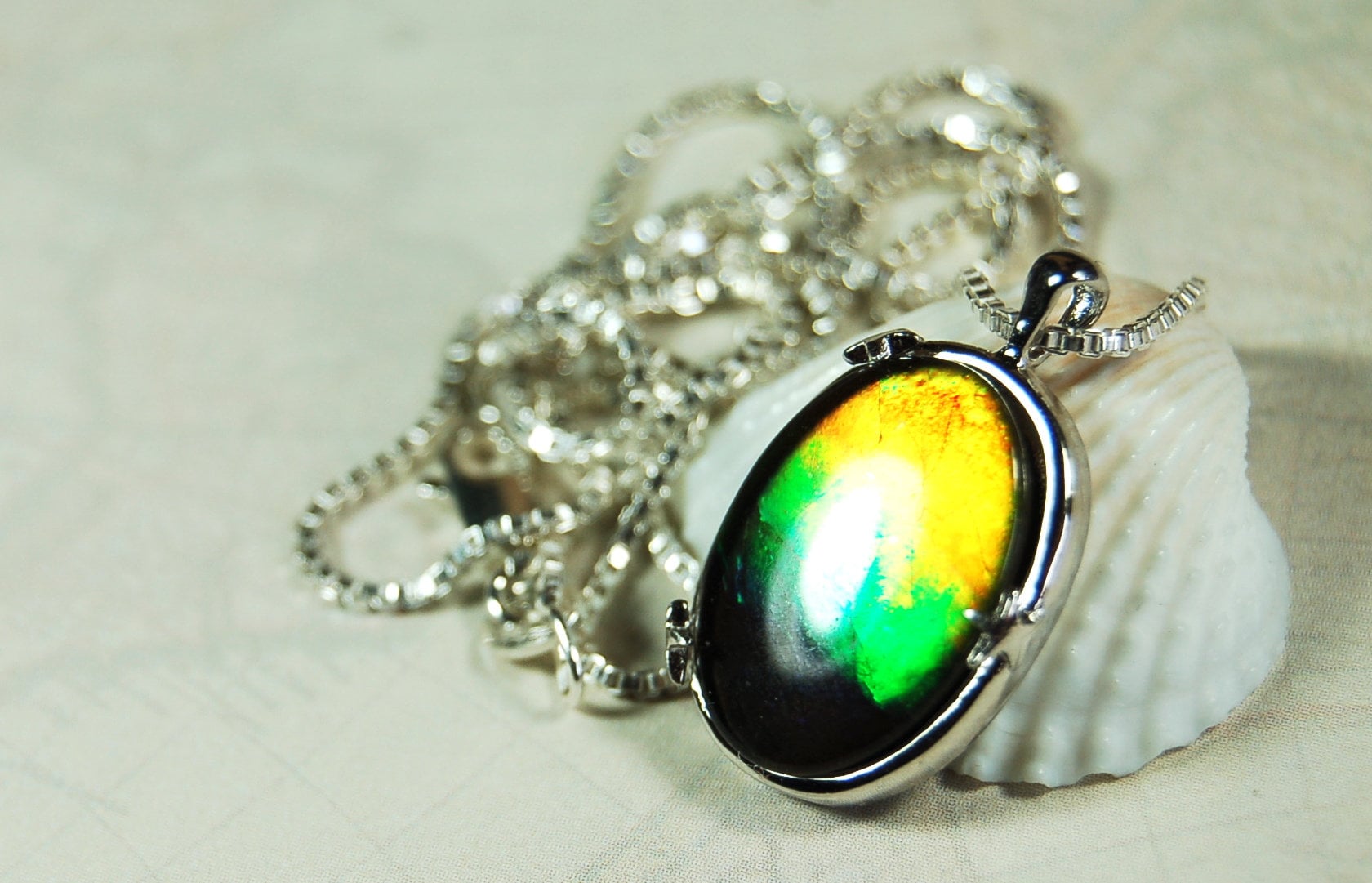 Eye-Catching Ammolite Pendant - Elevate your Look with this Stunning Ammolite Jewelry! Perfect Birthday gift for wife.#100411