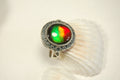 Ammolite Ring.Universal Fit.Tax exempt under CUSMA rules.#021913