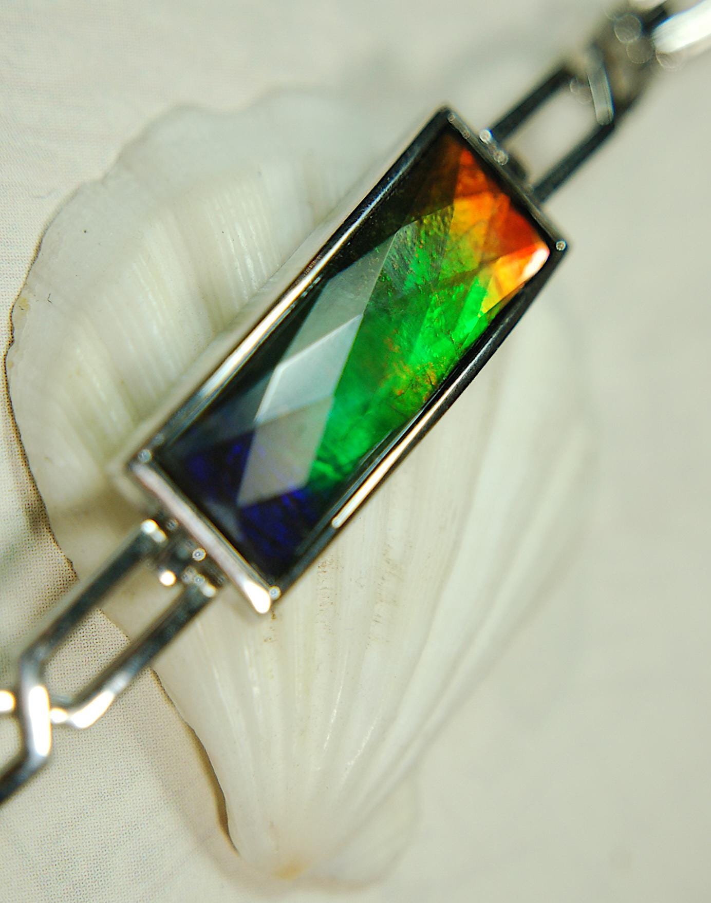 Ammolite Cuff Bracelet.Brilliant Colors.Canadian Jewelry.Gift for her.Rainbow gemstone.Grad gift.Silver treasure.052315