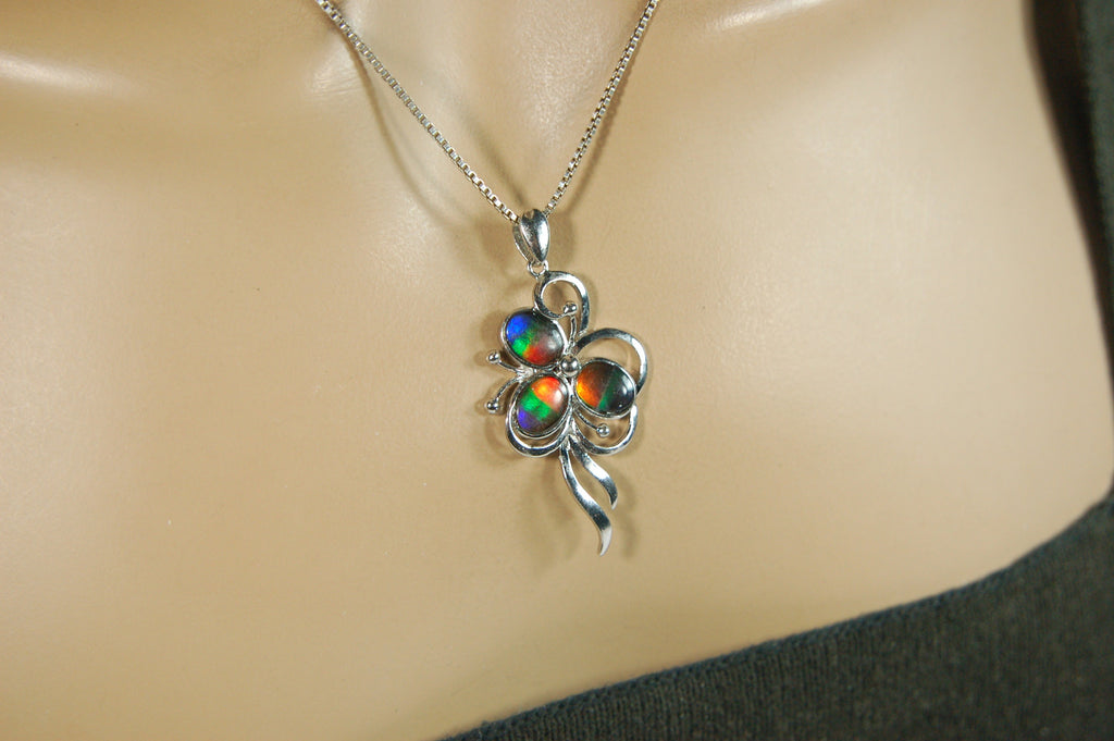 Ammolite Pendant from Alberta – Rare Fossil Gemstone Necklace – Nature-Inspired Jewelry.Perfect Gift idea For Her.MUST see video-011314