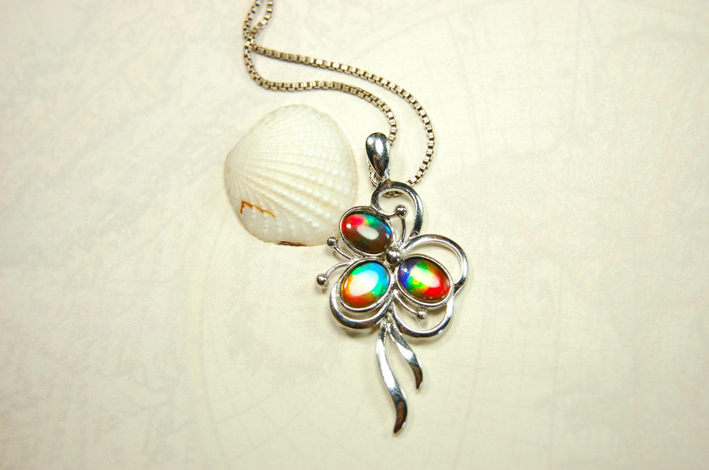 Stunning Ammolite Pendant - Gorgeous color and unique design!Perfect gift for wife or daughter.Anniversary gift? .081414