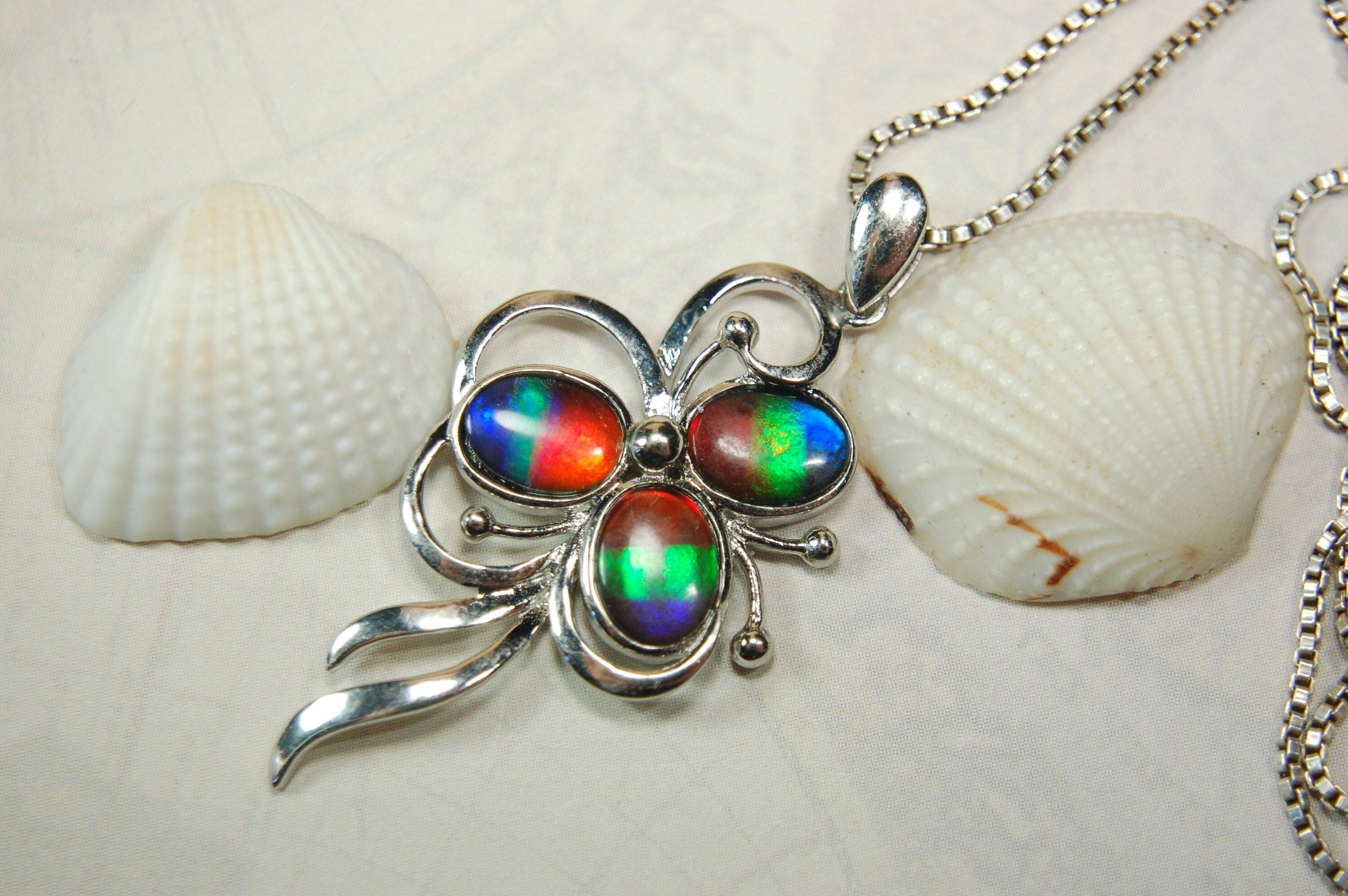 Ammolite Pendant from Alberta – Rare Fossil Gemstone Necklace – Nature-Inspired Jewelry.Perfect Gift idea For Her.MUST see video-011314