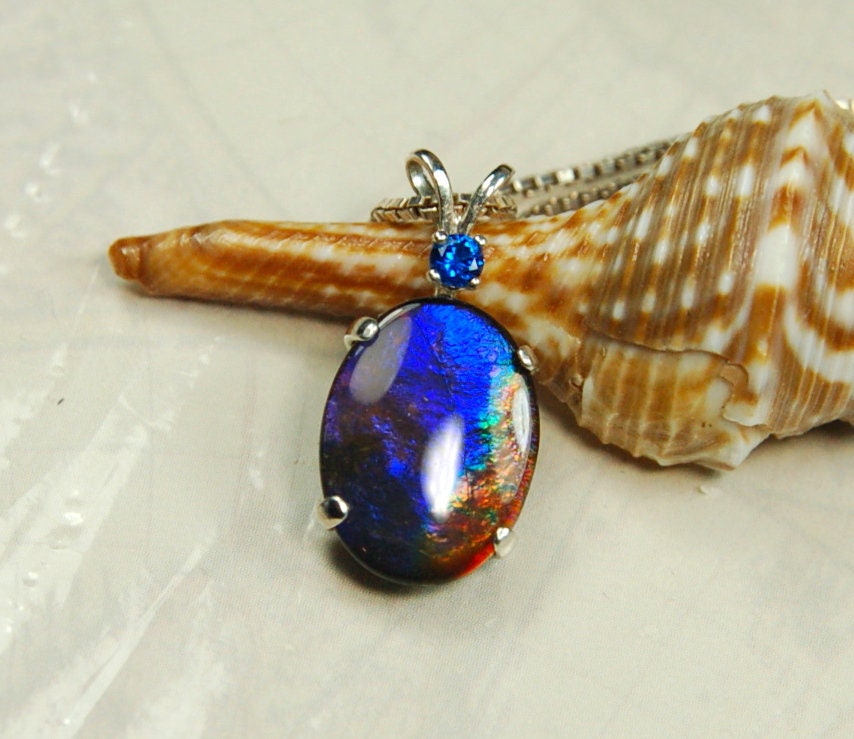 Handcrafted Ammolite Pendant - Exquisite Ammolite Jewelry for a touch of Elegance-- with signed certificate of authenticity.#122020