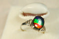 Ammolite Ring.Sterling Silver.Size 6.Lovely rainbow gem.062813
