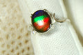 Ammolite ring.Ammolite Jewelry.Four color Ammolite.Ammolite Feng Shui.Gift for Wife.Canadian Ammolite.Ammolite Jewellery.#012111