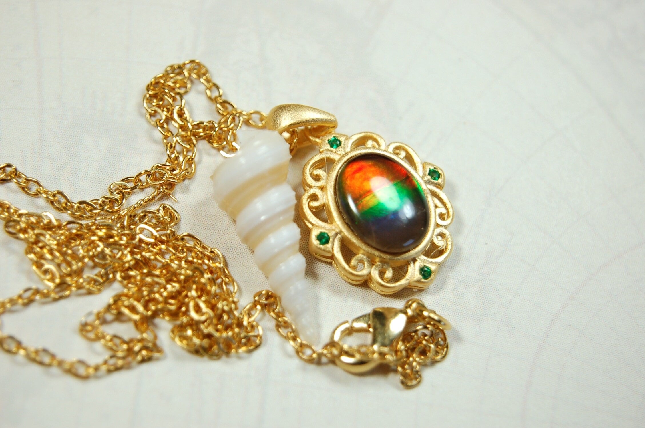 Eye-Catching Ammolite Pendant - Elevate your Look with this Stunning Ammolite Jewelry!Thoughtful gift?.052714