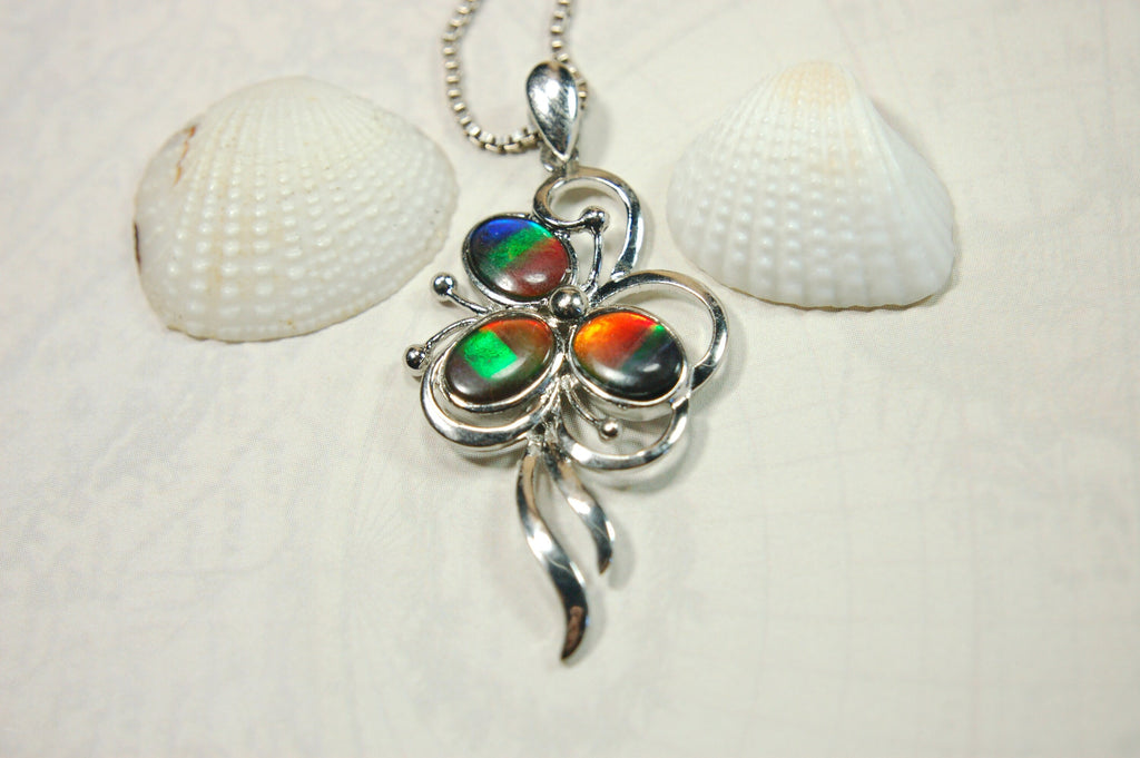 Ammolite Pendant from Alberta – Rare Fossil Gemstone Necklace – Nature-Inspired Jewelry.Perfect Gift idea For Her.MUST see video-011314