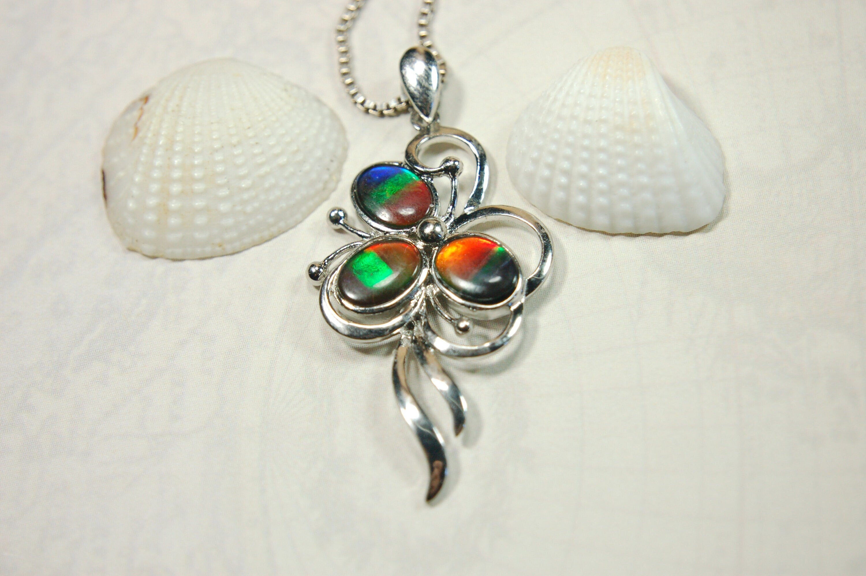 Ammolite Pendant from Alberta – Rare Fossil Gemstone Necklace – Nature-Inspired Jewelry.Perfect Gift idea For Her.MUST see video-011314