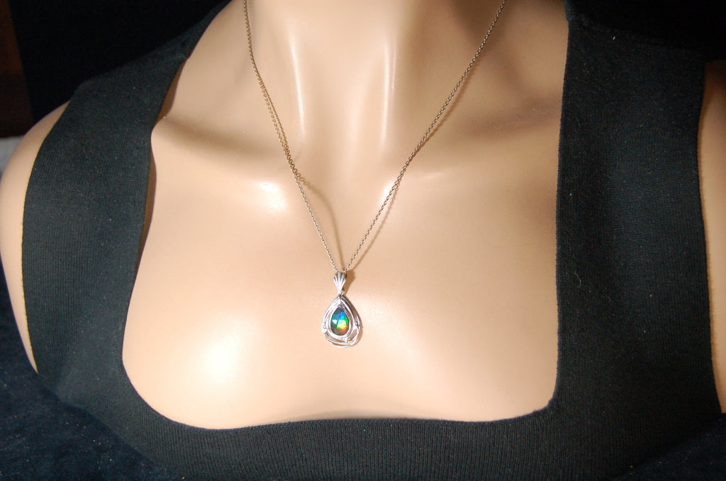 Ammolite Pendant.Anniversary or birthday gift idea for wife.082819