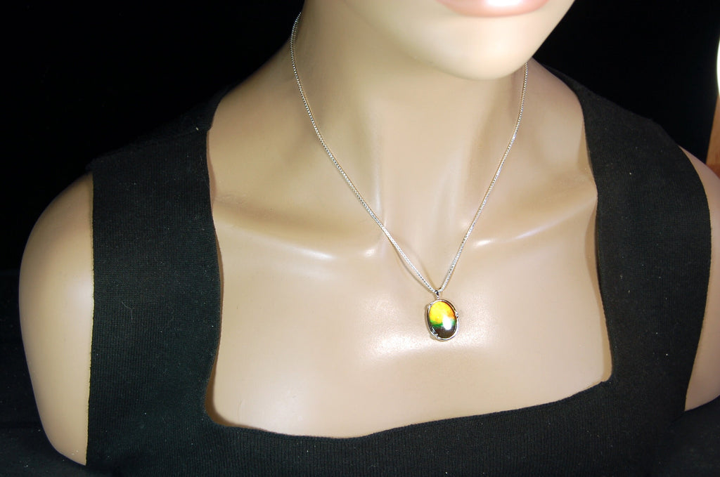 Eye-Catching Ammolite Pendant - Elevate your Look with this Stunning Ammolite Jewelry! Perfect Birthday gift for wife.#100411