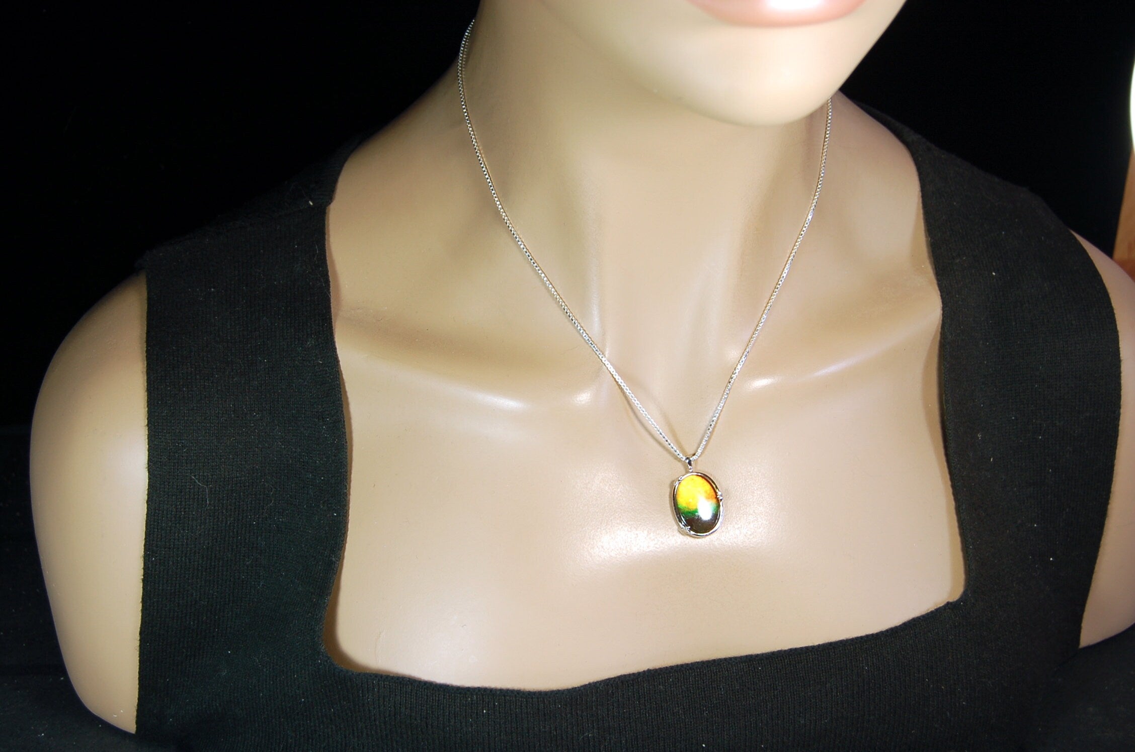 Eye-Catching Ammolite Pendant - Elevate your Look with this Stunning Ammolite Jewelry! Perfect Birthday gift for wife.#100411
