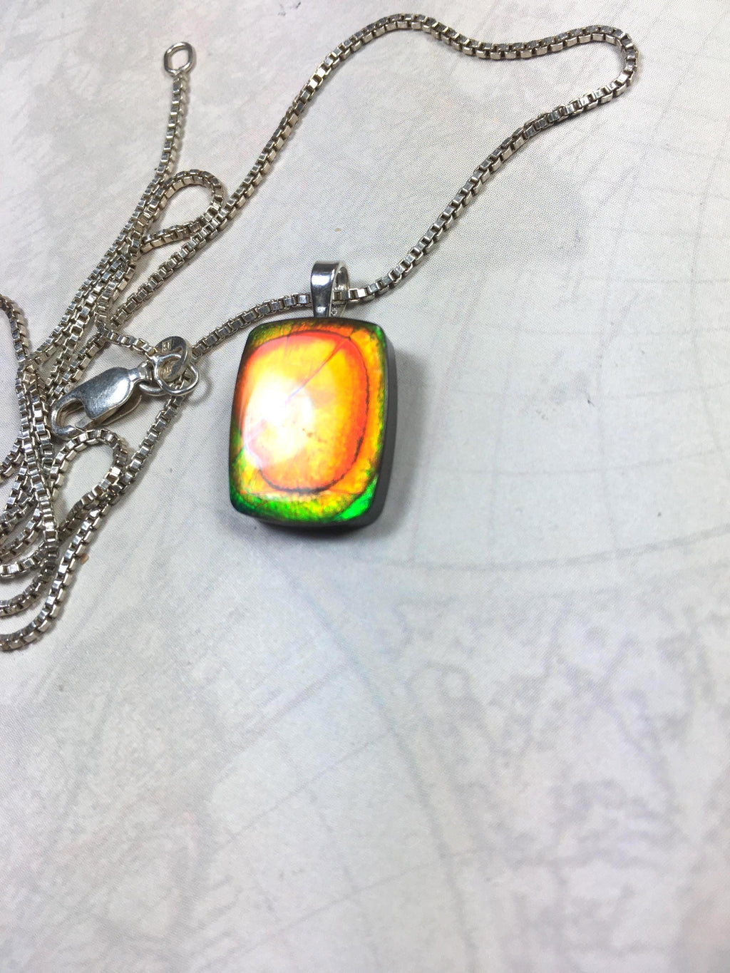 Authentic Alberta Ammolite Jewelry – Natural Fossil Gemstone Gift for Her.062315