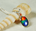 Ammolite pendant.Premium Quality Ammolite jewelry.Rainbow Ammolite.Ammolite Feng Shui.Ammolite for birthday gift. #021811