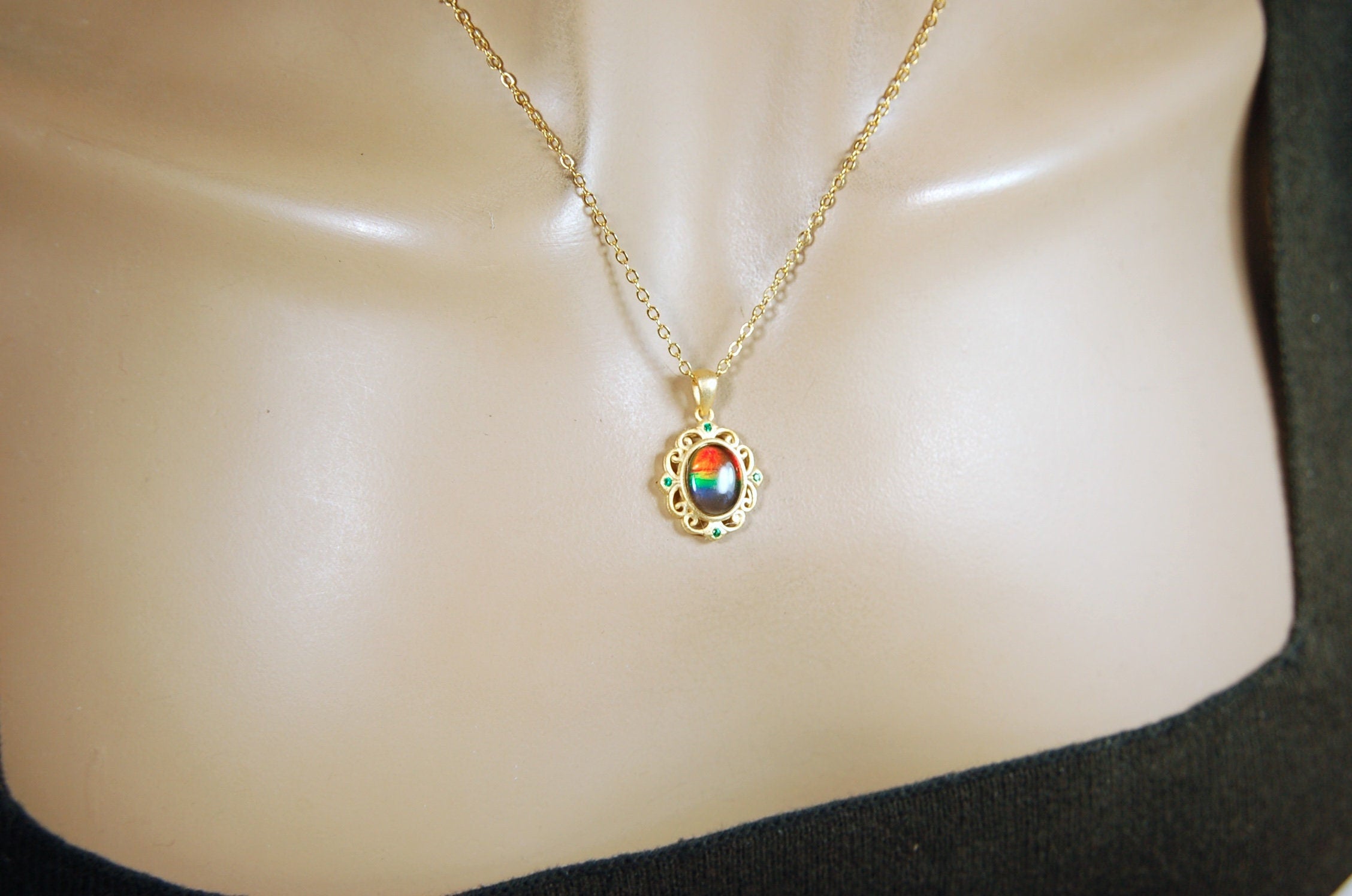 Eye-Catching Ammolite Pendant - Elevate your Look with this Stunning Ammolite Jewelry!Thoughtful gift?.052714