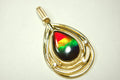 Birthday gift idea for wife.Ammolite Pendant Necklace in Gold Vermeil.RARE four colors. Ammolite jewelry for sale.Boho Jewelry.012915