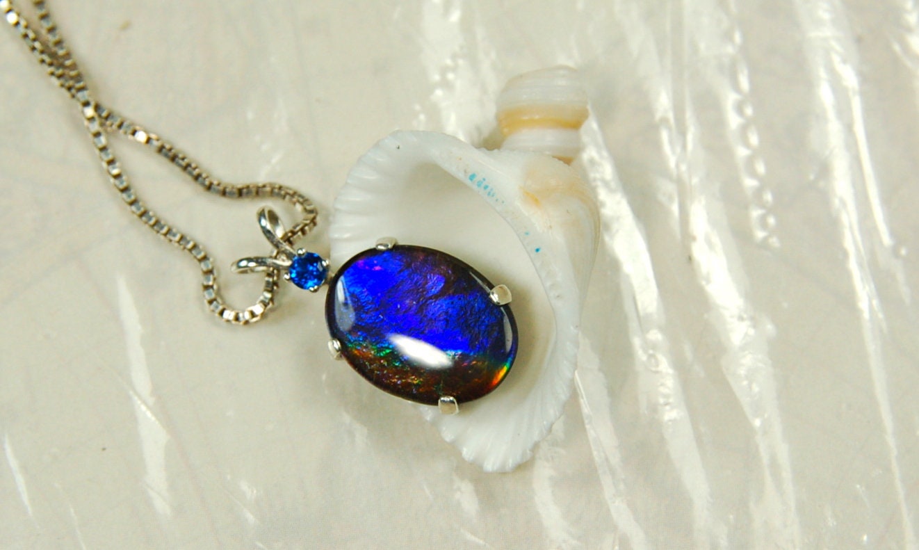 Handcrafted Ammolite Pendant - Exquisite Ammolite Jewelry for a touch of Elegance-- with signed certificate of authenticity.#122020