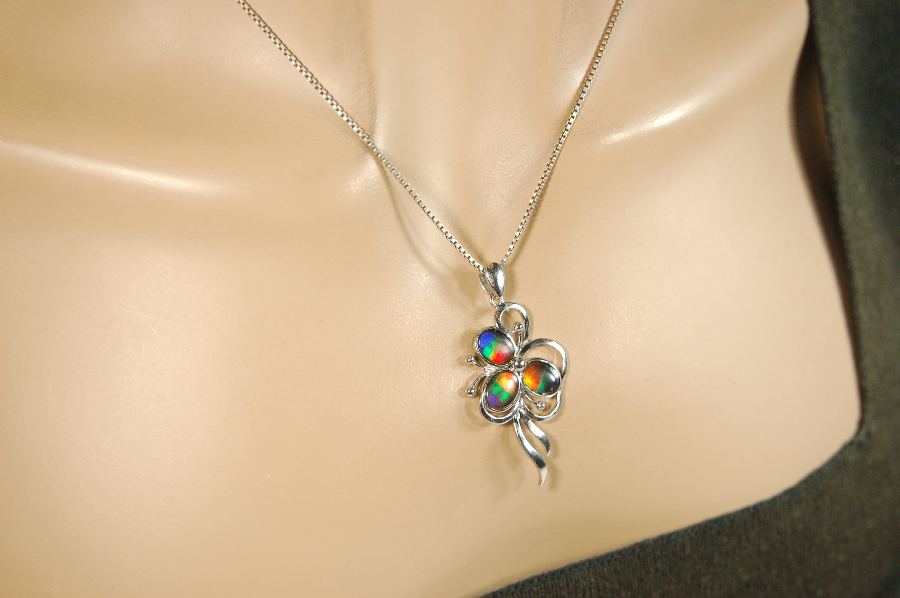 Ammolite Pendant from Alberta – Rare Fossil Gemstone Necklace – Nature-Inspired Jewelry.Perfect Gift idea For Her.MUST see video-011314