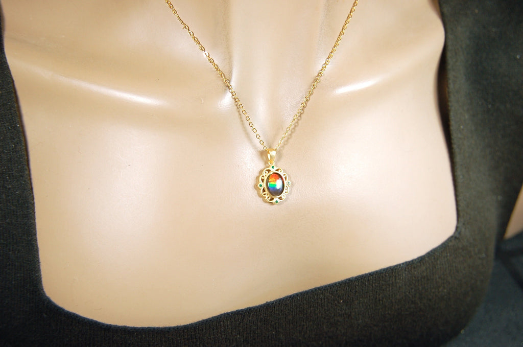 Eye-Catching Ammolite Pendant - Elevate your Look with this Stunning Ammolite Jewelry!Thoughtful gift?.052714