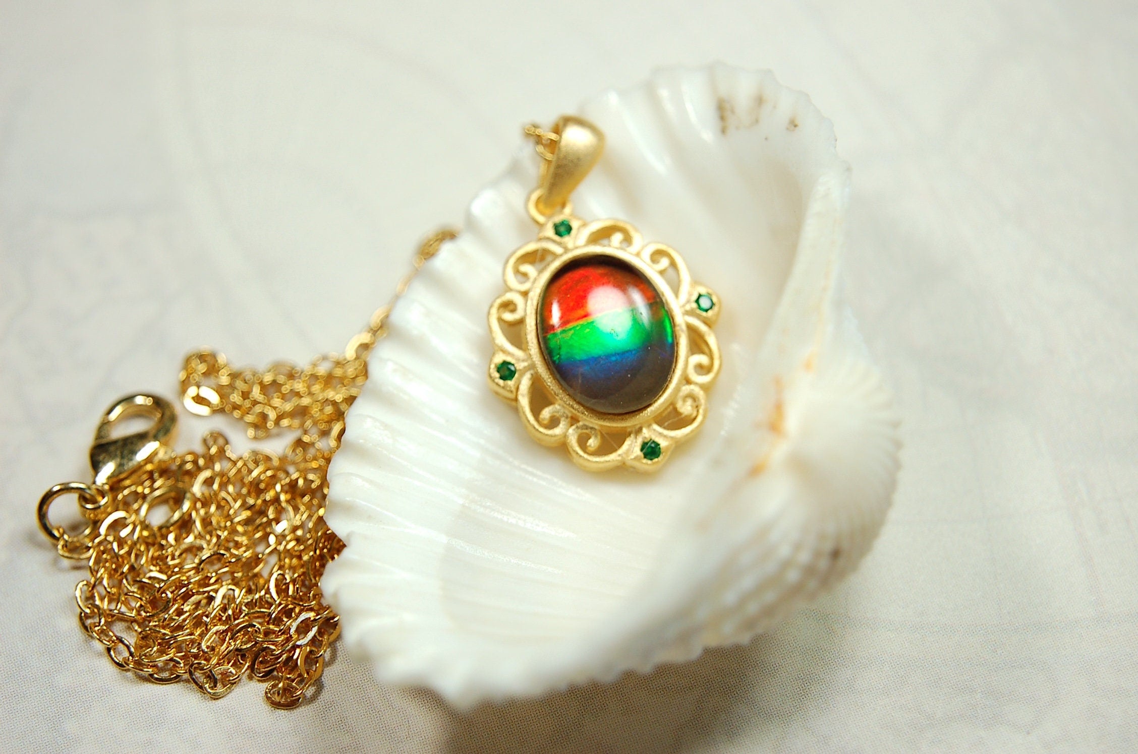 Eye-Catching Ammolite Pendant - Elevate your Look with this Stunning Ammolite Jewelry!Thoughtful gift?.052714