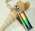 Lovely Ammolite pendant - the perfect gift for someone special.Sterling Silver plated with Rhodium so allergy free.052415