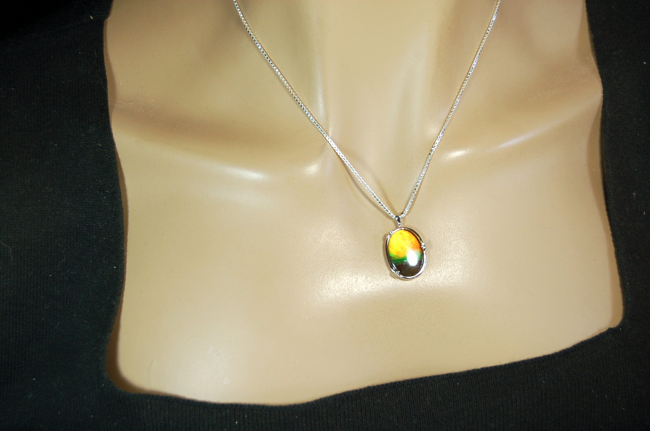 Eye-Catching Ammolite Pendant - Elevate your Look with this Stunning Ammolite Jewelry! Perfect Birthday gift for wife.#100411