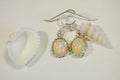 Genuine Natural Opal Earrings Drops set in Argentium* non tarnish Sterling Silver.Lovely changing colors.#032813