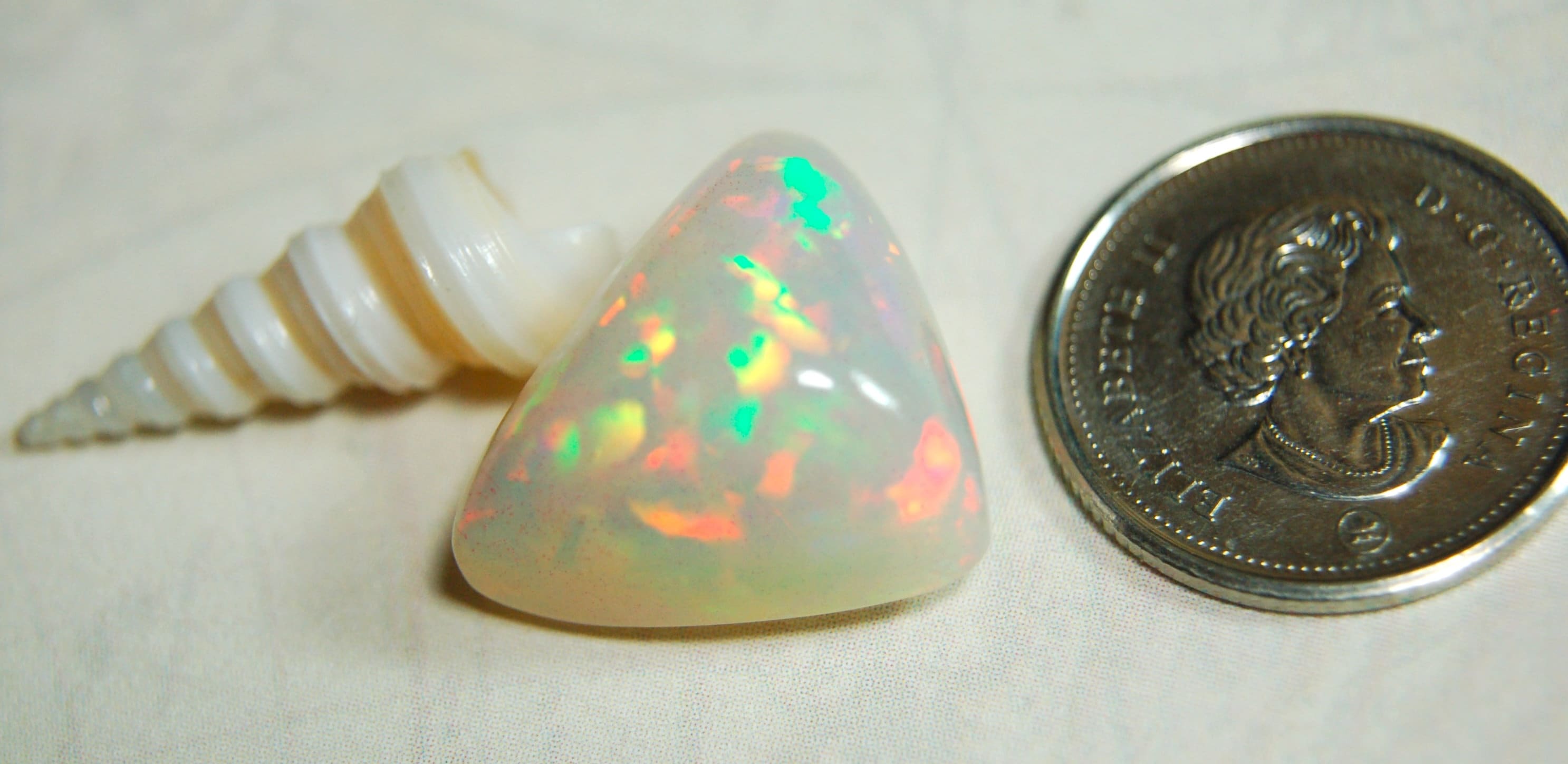 Large genuine natural Opal Cabochon from Ethiopia.11 Carat beauty with many bright colors.Best viewed in video--better in hand.122813