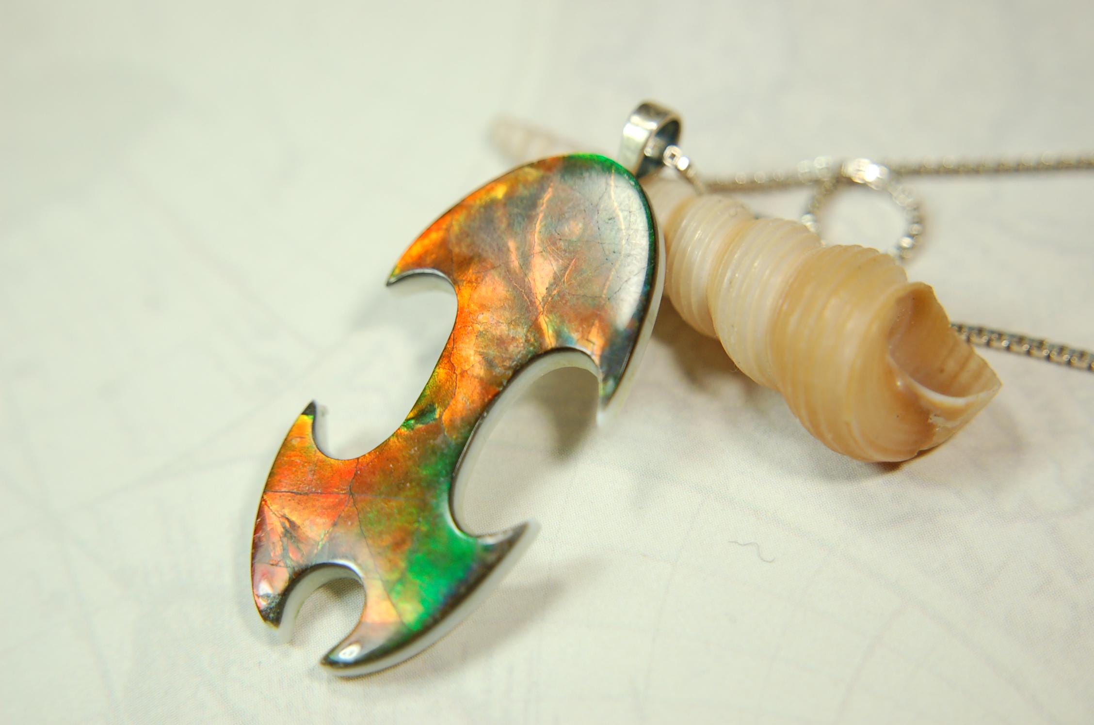 Ammolite.Ammolite pendant.RARE One of a kind item.Gift for wife?Boho Jewelry.Unisex Jewelry.Ammolite Jewelry necklace.MUST see video.050415