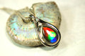 Buy Canadian Ammolite Pendant.Petite but very powerful colors.Perfect gift or gift for wife.Brilliant rainbow colors.Must see video.050429