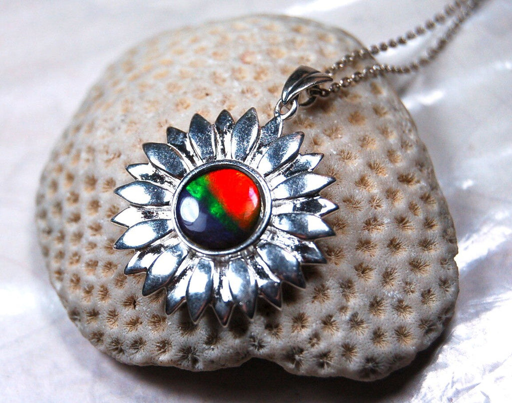 Ammolite Jewelry Pendant Shipped Free.No US import taxes under CUSMA rules.#022818