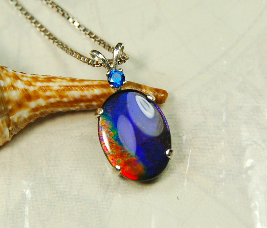 Handcrafted Ammolite Pendant - Exquisite Ammolite Jewelry for a touch of Elegance-- with signed certificate of authenticity.#122020