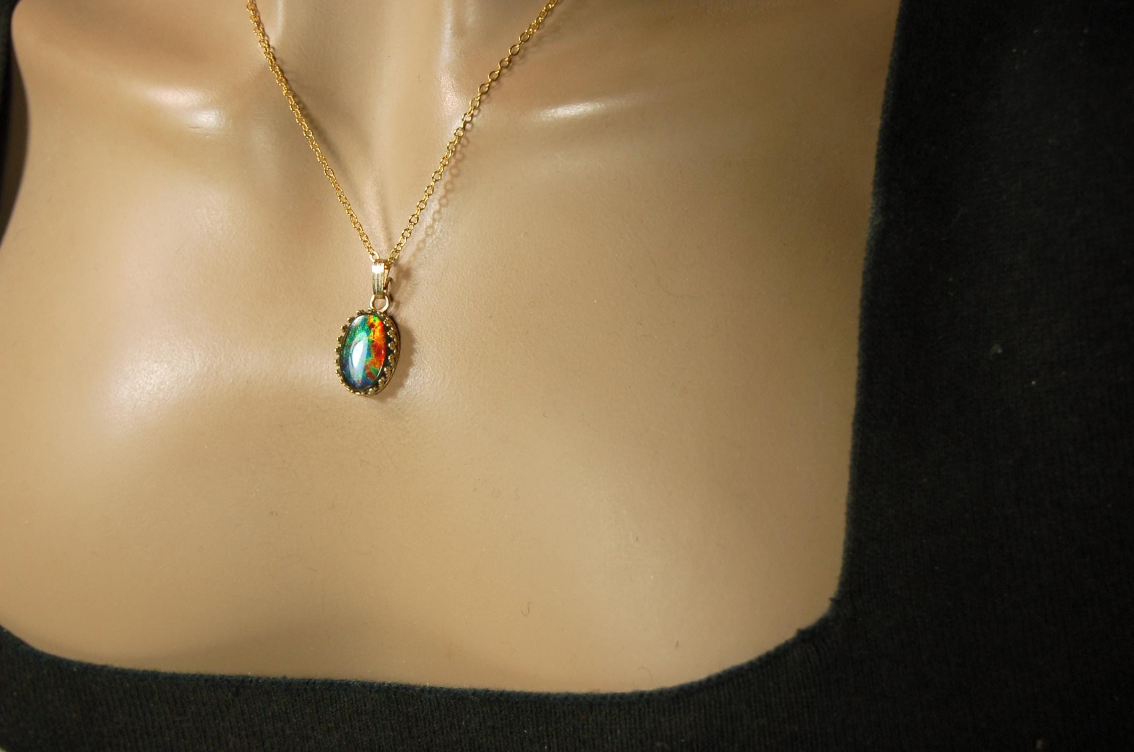 Luxurious Ammolite Pendant in 14k GOLD- A Unique Piece of Natural Beauty.The Perfect Gift for Her..#081710"