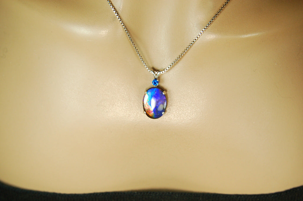 Handcrafted Ammolite Pendant - Exquisite Ammolite Jewelry for a touch of Elegance-- with signed certificate of authenticity.#122020