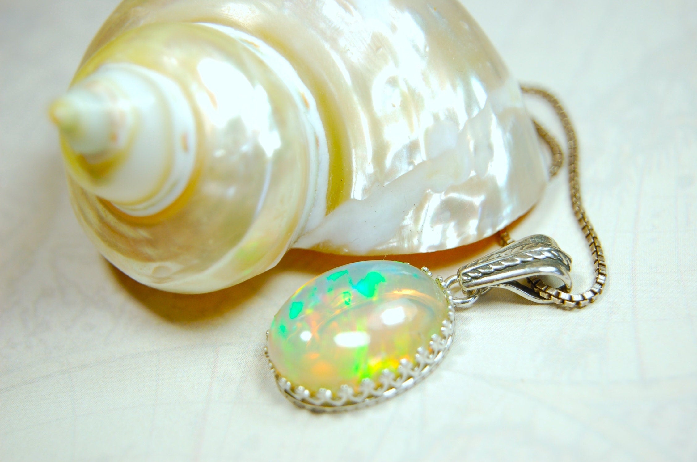 Eye-Catching Opal Pendant - Elevate your Look with this Stunning Opal Jewelry!"Perfect gift for her.MUST See video for Rolling Colors.053114