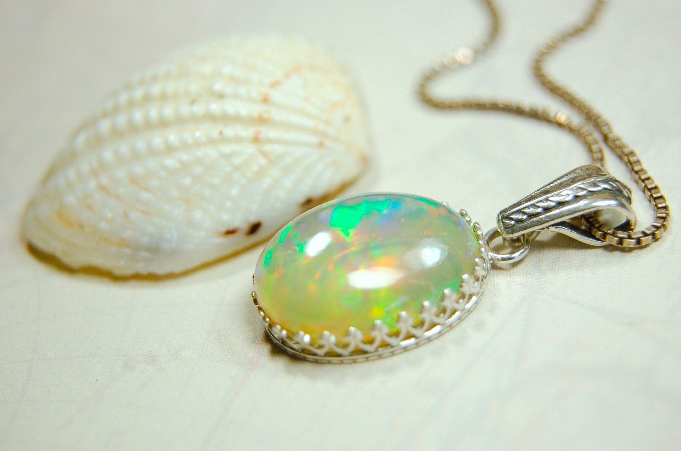 Eye-Catching Opal Pendant - Elevate your Look with this Stunning Opal Jewelry!"Perfect gift for her.MUST See video for Rolling Colors.053114