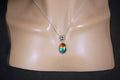 Genuine Ammolite Pendant Necklace – Canadian Fossil Gemstone – Iridescent Jewelry Gift for Her.011415