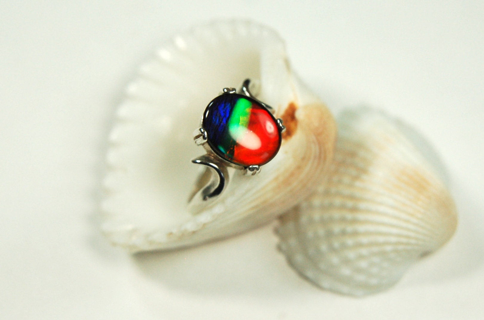 Genuine Ammolite Pendant Ring – Canadian Fossil Gemstone – Iridescent Jewelry Gift for Her.High quality Ammolite Jewelry from Canada #012512