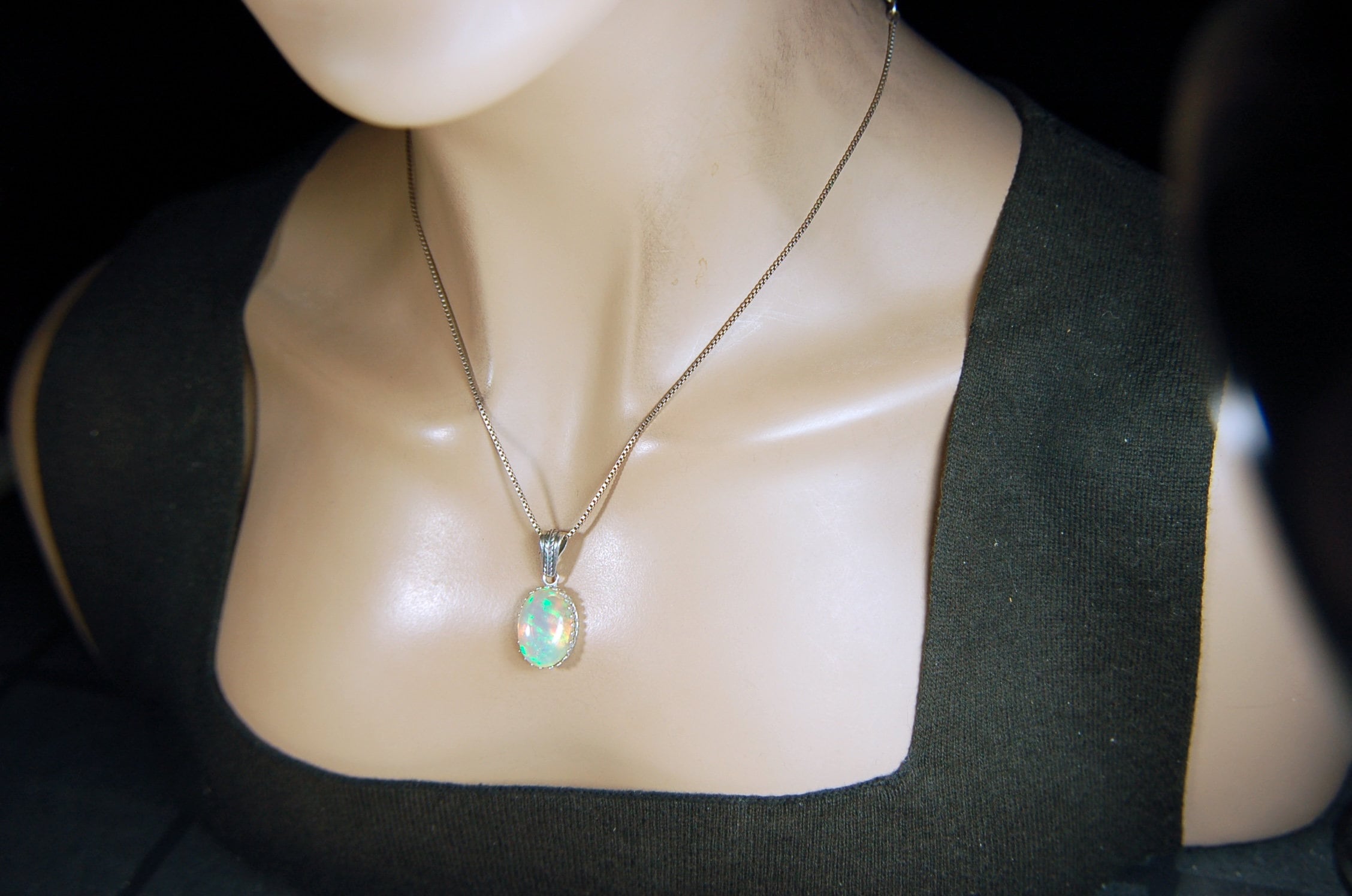 Eye-Catching Opal Pendant - Elevate your Look with this Stunning Opal Jewelry!"Perfect gift for her.MUST See video for Rolling Colors.053114