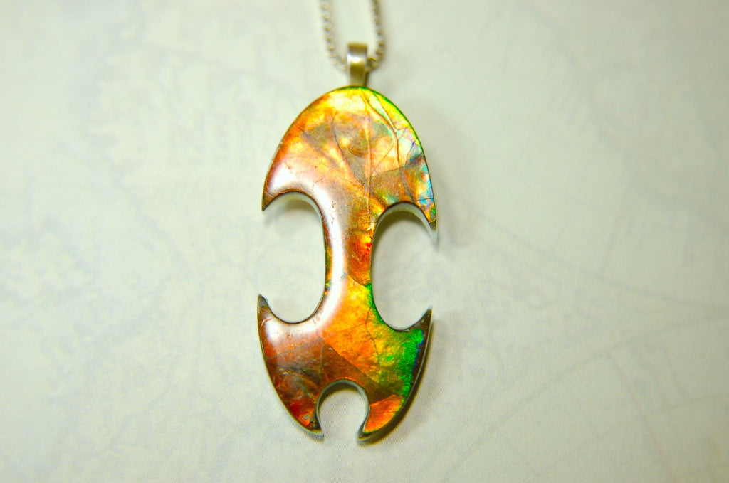 Ammolite.Ammolite pendant.RARE One of a kind item.Gift for wife?Boho Jewelry.Unisex Jewelry.Ammolite Jewelry necklace.MUST see video.050415