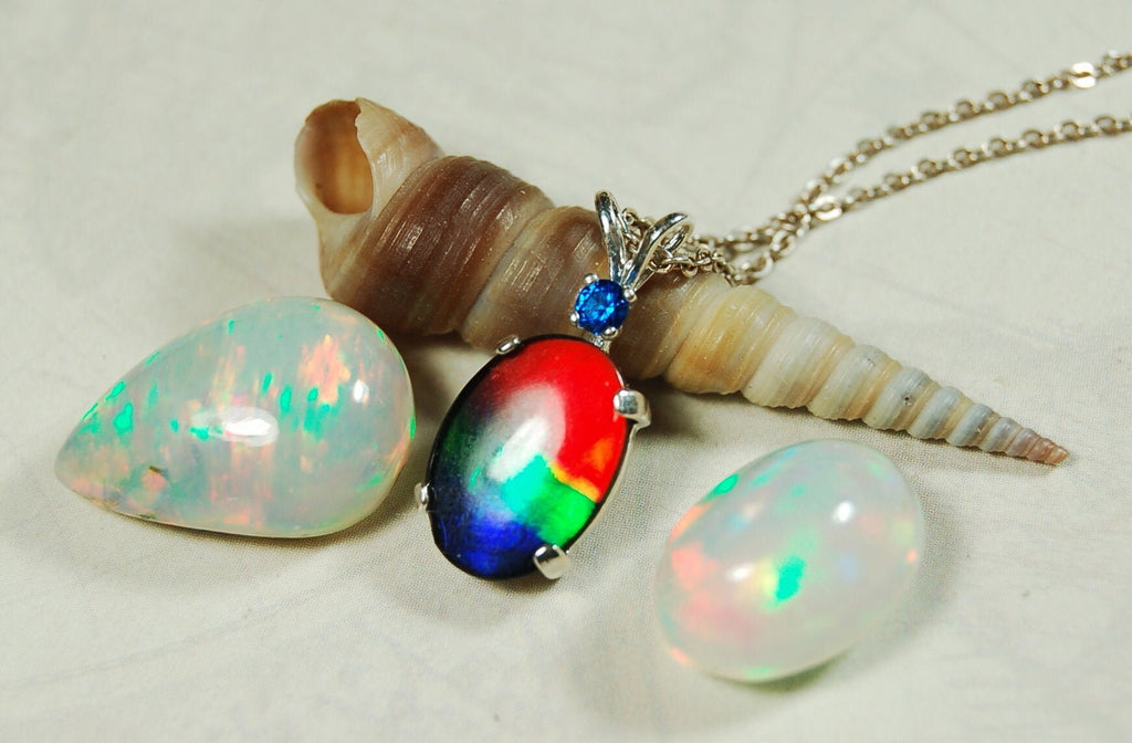 Rainbow Ammolite Pendant.Sensational bright colors.Ammolite jewelry.Ammolite from Canada.One of a kind RARE  gift.#011011