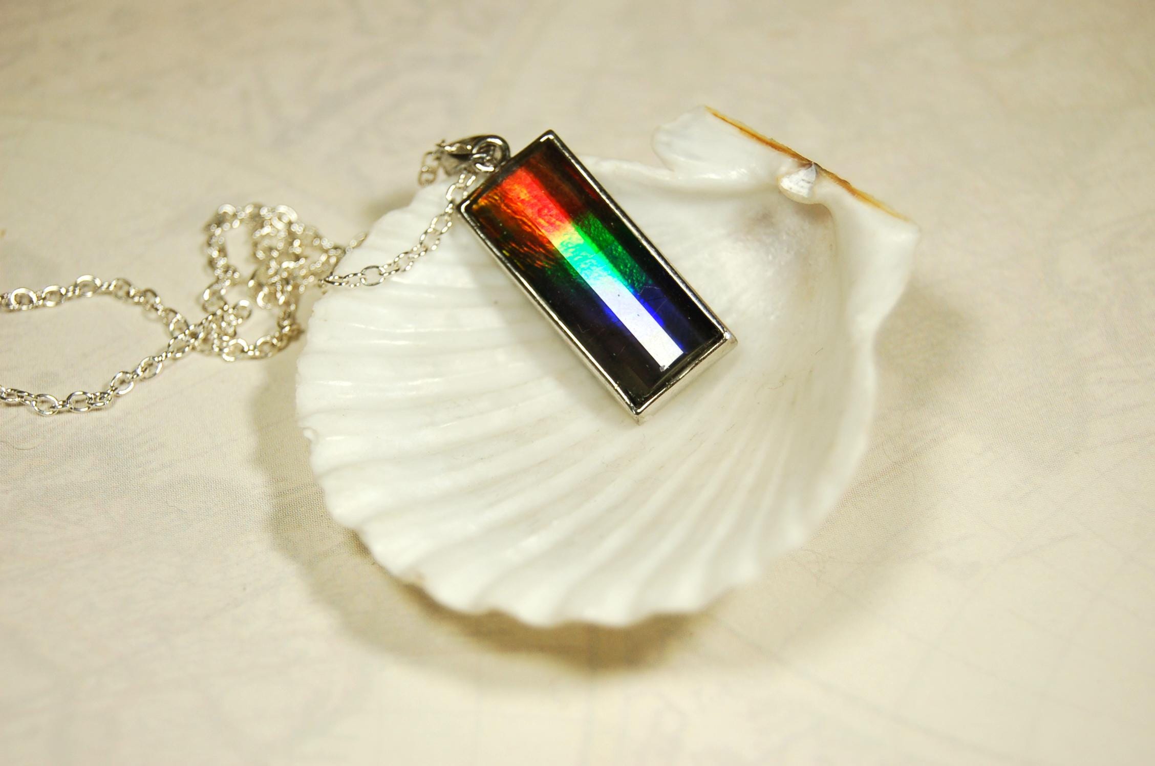 Unisex Jewelry.Ammolite Pendant.Bright Faceted rainbow gem.Price Reduced--see disclosure below in description