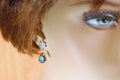 Ammolite Earrings.Bright tricolor gems from Alberta Canada with signed warranty.#031313.