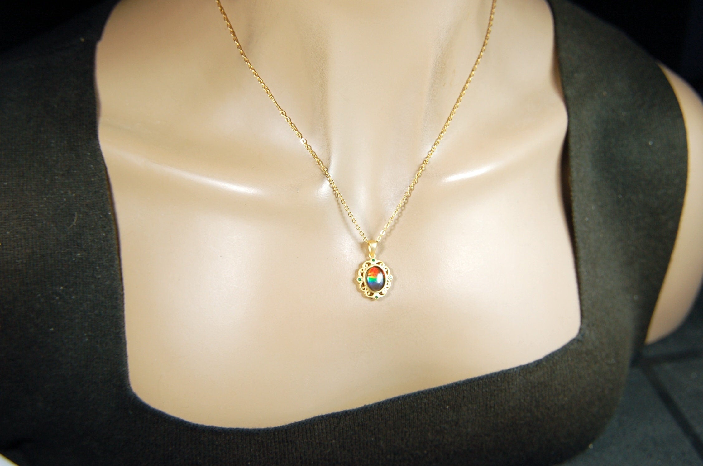 Eye-Catching Ammolite Pendant - Elevate your Look with this Stunning Ammolite Jewelry!Thoughtful gift?.052714