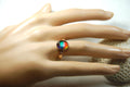 Captivating Ammolite Ring in 14k Gold fill size 7.RARE pink among colors.Birthday gift for wife?MUST see video.081614