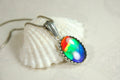 Colorful ammolite pendant - a one-of-a-kind addition to your collection or a perfect gift for someone special"021224