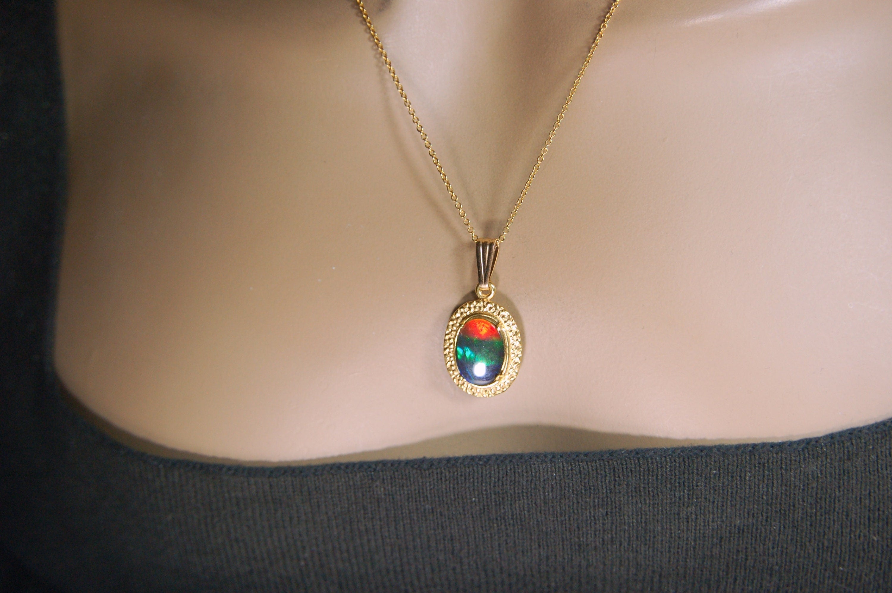 Ammolite.Gorgeous Alberta Ammolite Pendant in 14k Gold filled.The perfect birthday/anniversary gift for her.010424