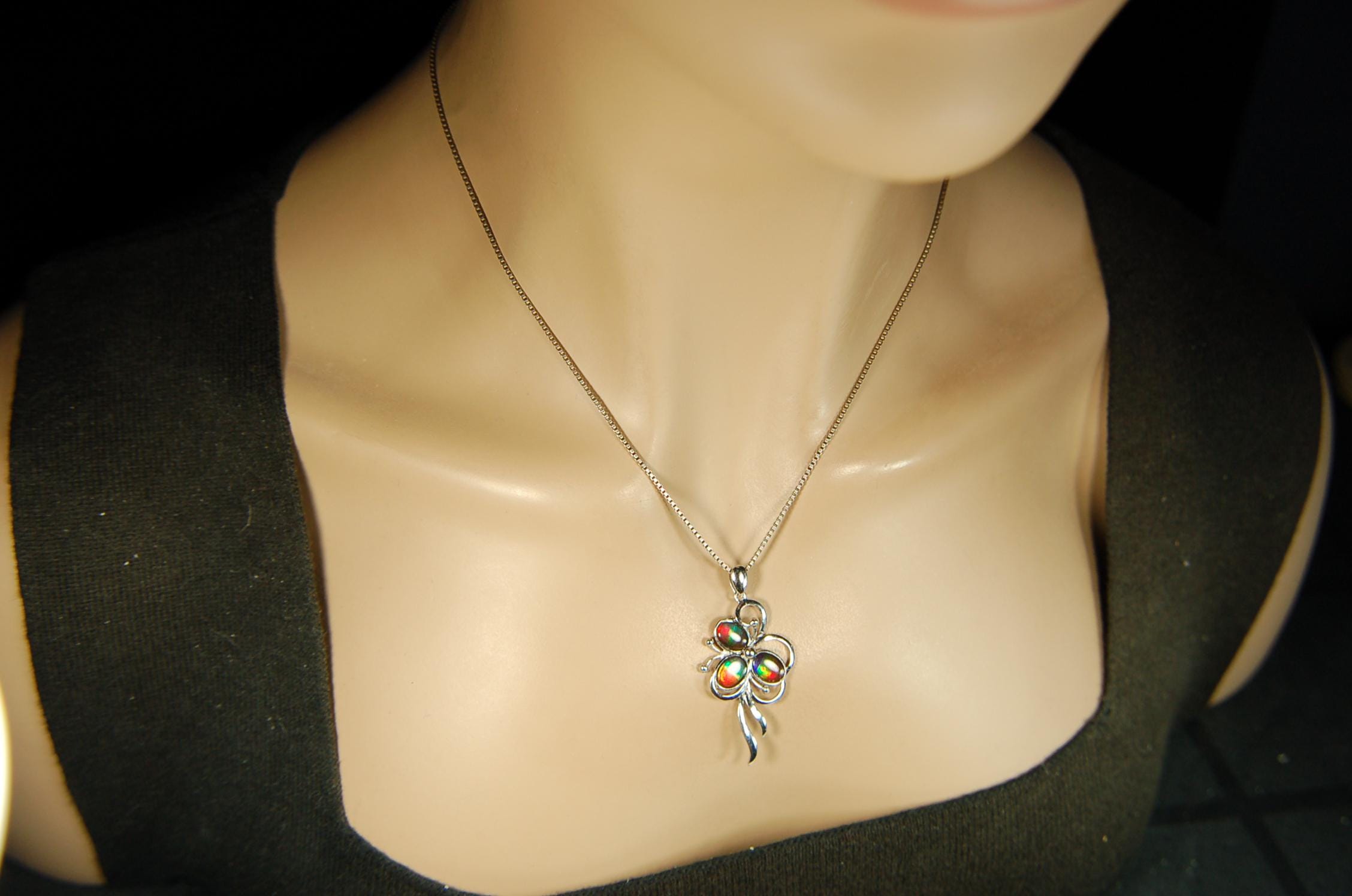 Stunning Ammolite Pendant - Gorgeous color and unique design!Perfect gift for wife or daughter.Anniversary gift? .081414